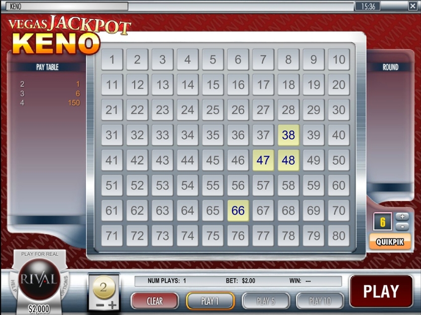 Vegas Jackpot Keno